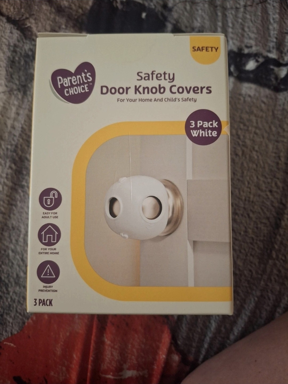 White Safety Door Knob Covers - 3 Pack